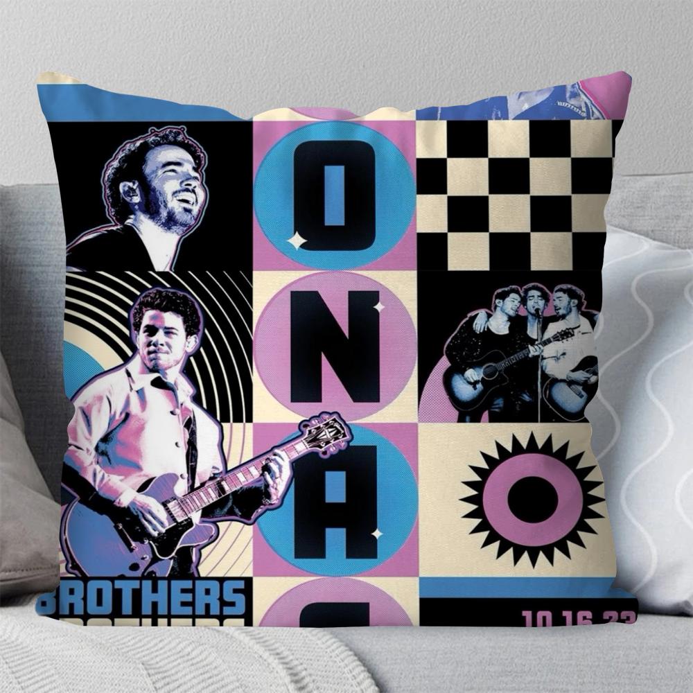 Band J-Jonas B-Brothers Pillow Case Square Pillow Bedroom Sofa Leisure Comfort Cushion Car Living Room Home Decoration 40X40