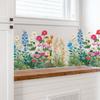 Aquarell Frisches Blumenbeet Eingang Badezimmer Hintergrund Wand Verschönerungsaufkleber