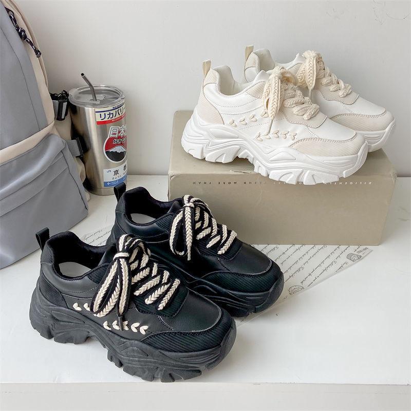 Fashion Thick Soled Height Increasing Womens Sport Shoes Women Breathable Chunky Platform Sneakers Women Running Shoes