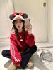 Stylish Parent-Child Red Sweatshirts - Family Matching Outfits for Three or Four, Perfect for Chinese New Year
