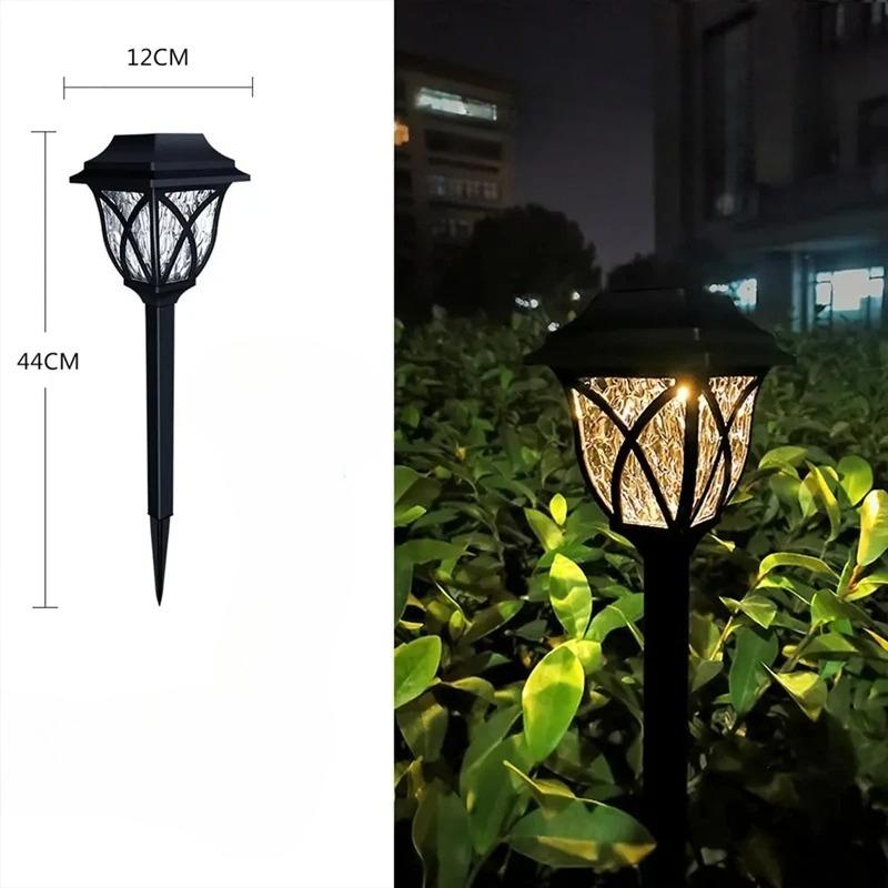 2pcs/Lot Led Solar Lawn Lights Outdoor Waterproof Warm Light Garden Decoration Lamp For Walkway Path Villa Yard Driveway