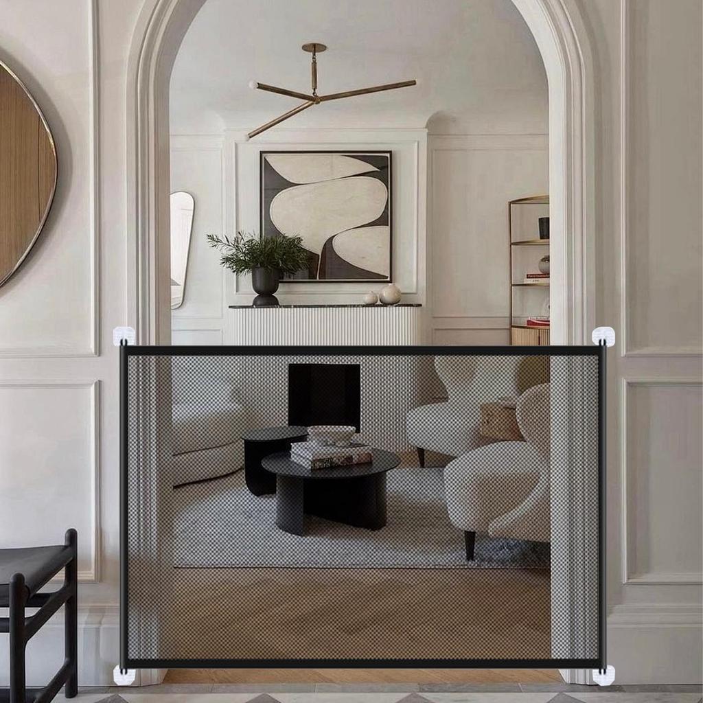 Cat Gate Folding No-Assembly Dog Door Barrier Enclosure Net Pet Supplies for Room Hallways Bathroom Garden Garage Doggy Stairs