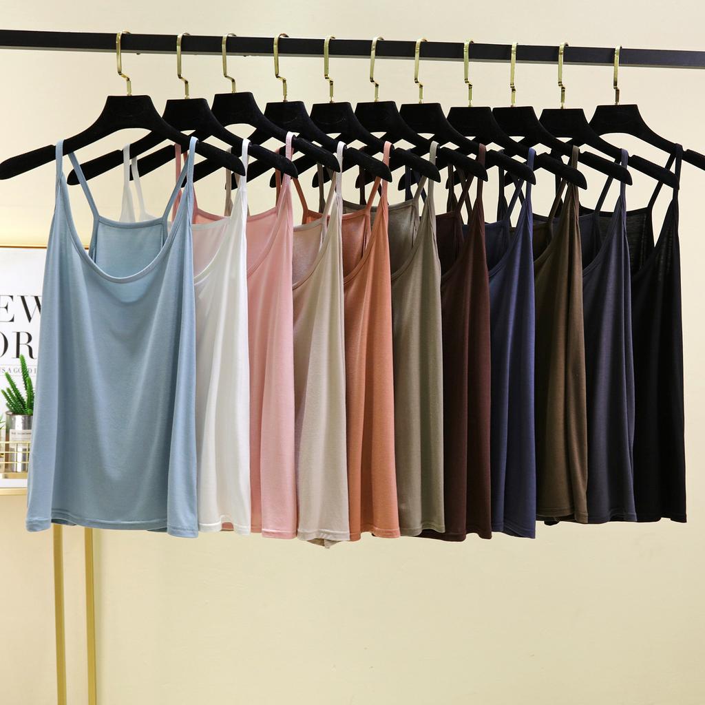 Versatile Suspenders Women's Small Sexy Vest Women's Inner Ice Silk Thin Clothes Slim and Thin Round Neck Suspenders