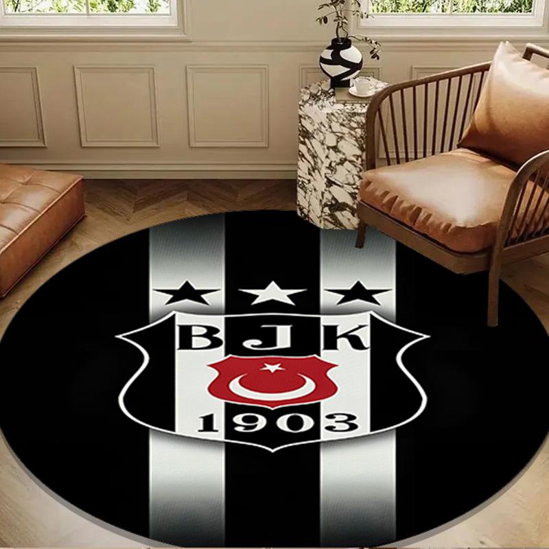 Besiktas Crest Legacy 1903 Round mat Home Decor, Chair rug For livingroom,Bedroom, doormat home decor Birthday Gift Christmas Gifts