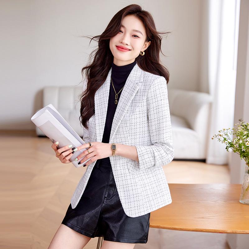 Women's Petite Purple Wool Suit Jacket - High-End Spring/Autumn 2024 Collection