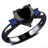 New European and American Love Heart Ring, Gun Black Ring Engagement Jewelry, Jewelry for Women
