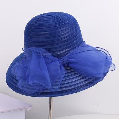New Organza Bow Fashionable Versatile Breathable Not Sultry Bucket Hat Outdoor Travel Mesh Hat