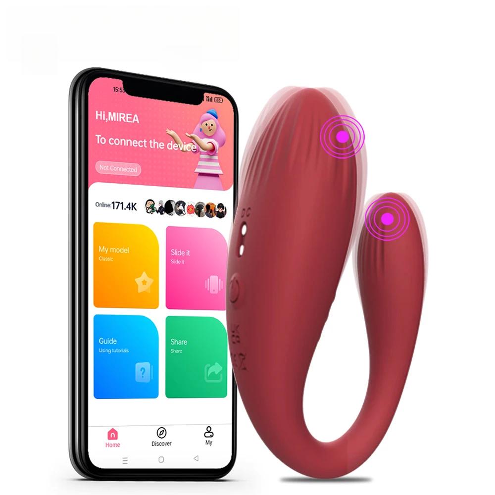 РџСЂРёР»РѕР¶РµРЅРёРµ Bluetooth Control Р’РёР±СЂР°С‚РѕСЂ РґР»СЏ РїР°СЂ РґР»СЏ Р¶РµРЅС‰РёРЅ РЎС‚РёРјСѓР»РёСЂСѓРµС‚ РєР»РёС‚РѕСЂ Р–РµРЅСЃРєРёР№ G-Spot Р”РІРѕР№РЅРѕР№ РЅРѕСЃРёРјС‹Р№ РІРёР±СЂР°С†РёРѕРЅРЅС‹Р№ РјР°СЃСЃР°Р¶ Р’Р·СЂРѕСЃР»С‹Рµ СЃРµРєСЃ-РёРіСЂСѓС€РєРё