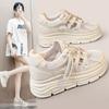 Fashion Womens Shoes 2025 Summer Hollow Mesh Platform Sneakers Heightened Fashion Versatile Casual Shoes Womens Sandal Large Size 35-42