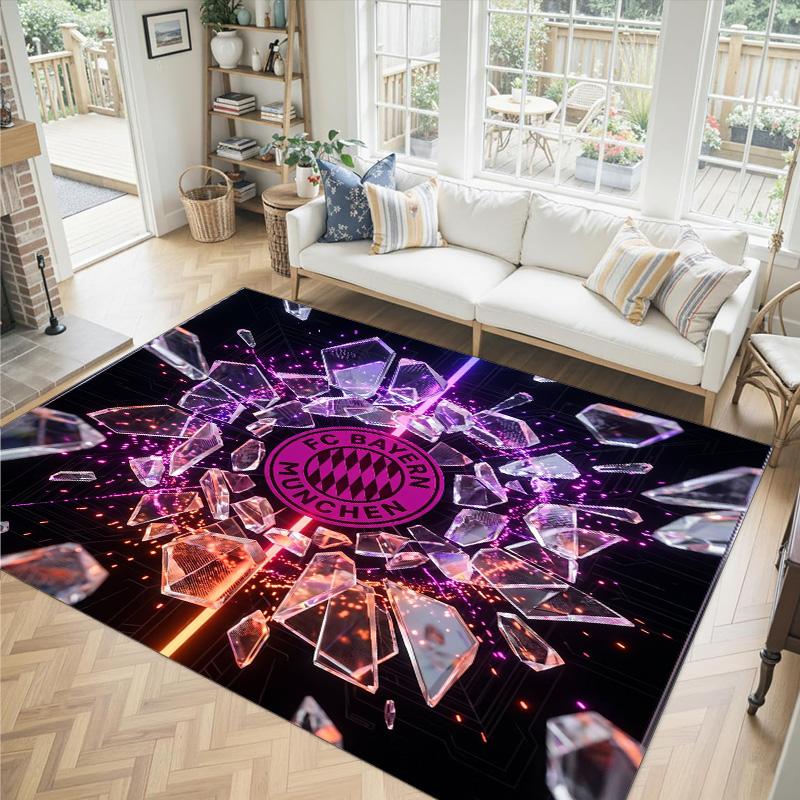 Design Bayernu Mnichov Křišťálový sametový koberec Útulný Ne?Protiskluzová tištěná předložka do ložnice, obývacího pokoje, předsíně