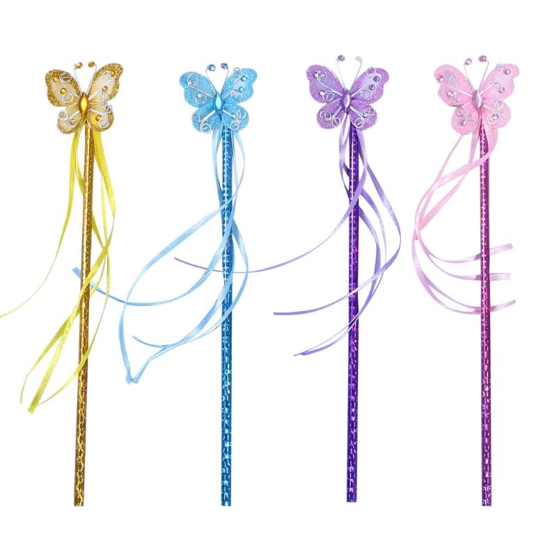 Butterfly Magic Stick Princess Cosplay Props Little Girl Character Costume Accessory for Children Girl Kindergarten