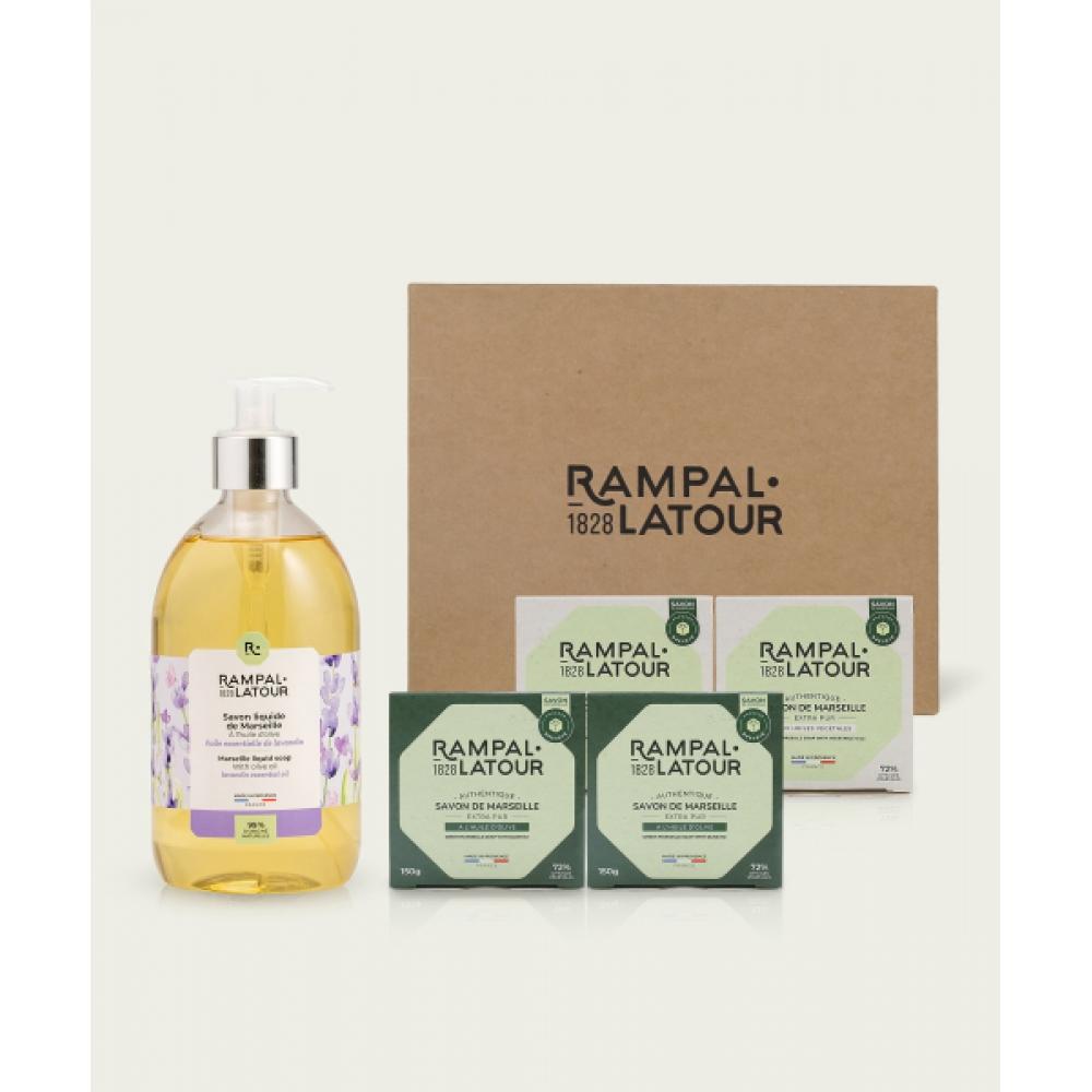 Rampal Latour Savon Liquid   Marseille 5 Piece Gift Set  Lavender FREE