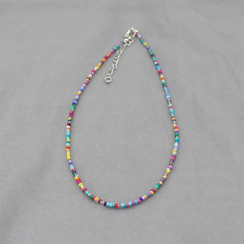 New Nature Shell Love Heart Choker Necklace For Girl Spring Summer Fashion Small Colorful Glass Beads Necklace Gift For Friend