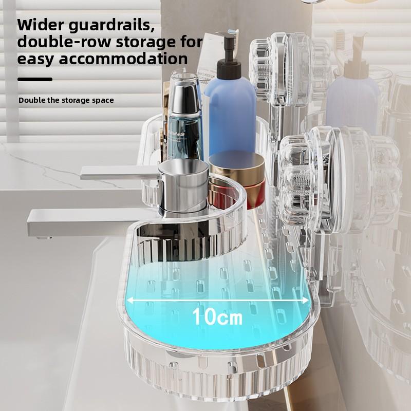 Washing Basin Suction Cup Non Perforated Faucet Storage Rack