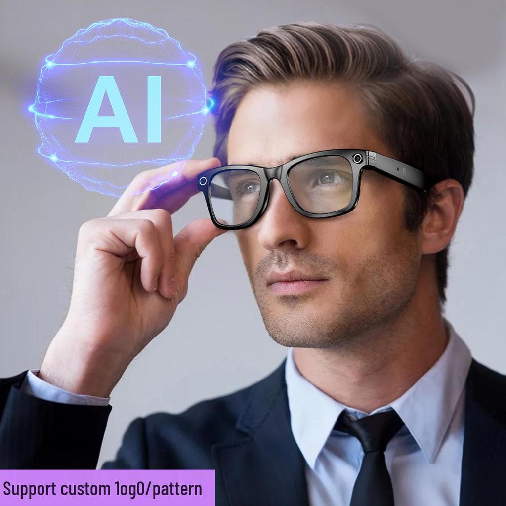 AI W600 Smart Glasses: Bluetooth Camera with Video Recording, Image Stabilization, Voice Recognition, Call and Translation Features.