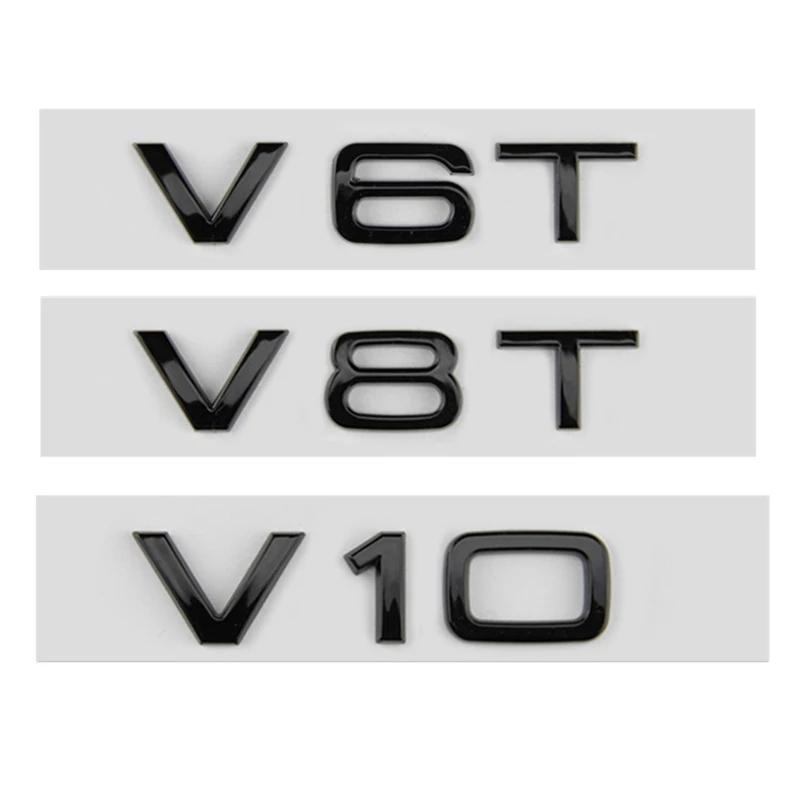 3d ABS Car Letters V10 V8T V6T Logo Car Fender Side Emblem Badge Decal