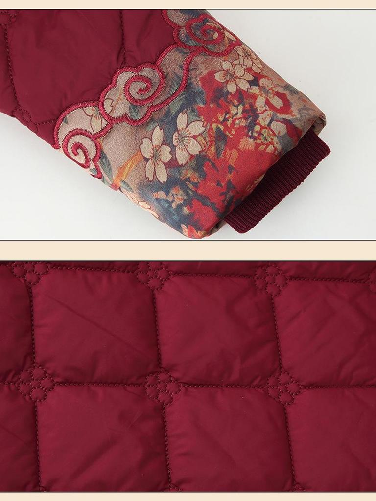 Grandma Style Cotton Padded Jacket: Chinese-Inspired Winter Wear for Women