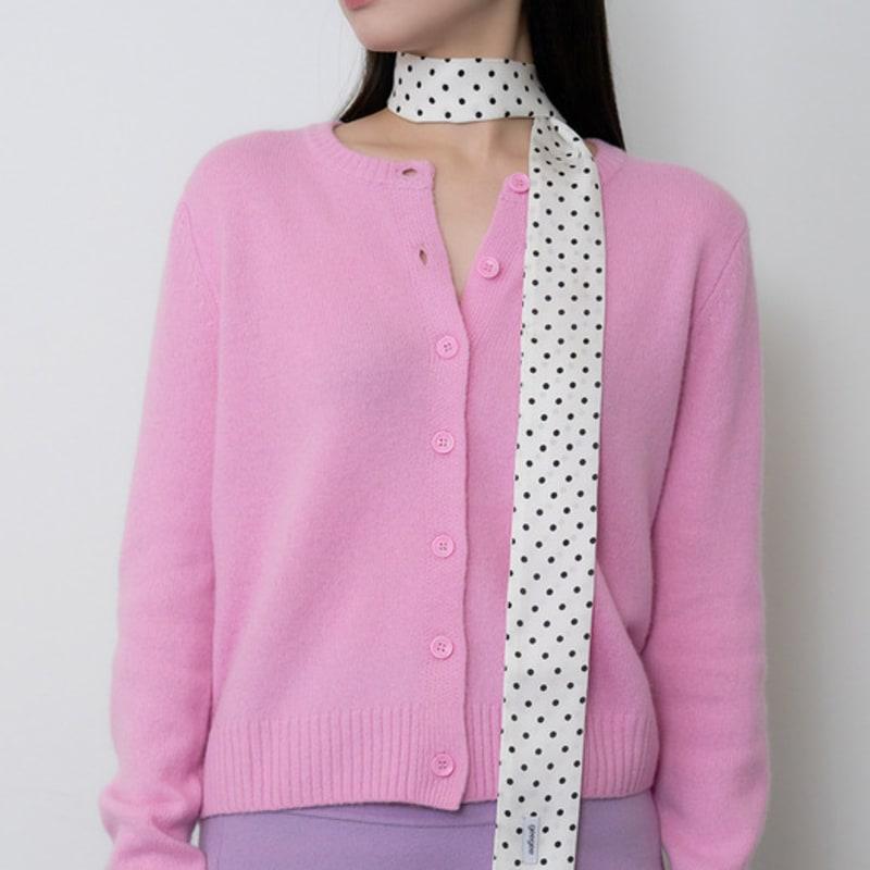 geegee dot silky long scarf - white