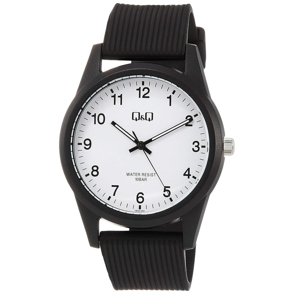 Citizen Q&Q VS40-001 Men's Watch, Analog Waterproof, Urethane Strap, Black