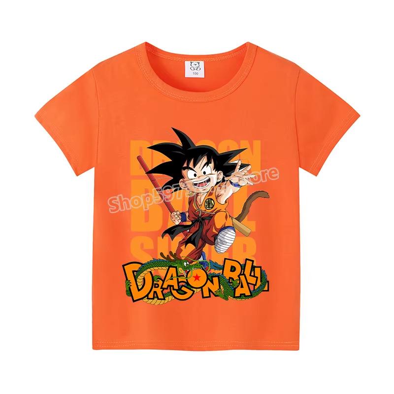 Colorful Dragon Ball Sun T-shirt: Harajuku Style Short Sleeve for Kids