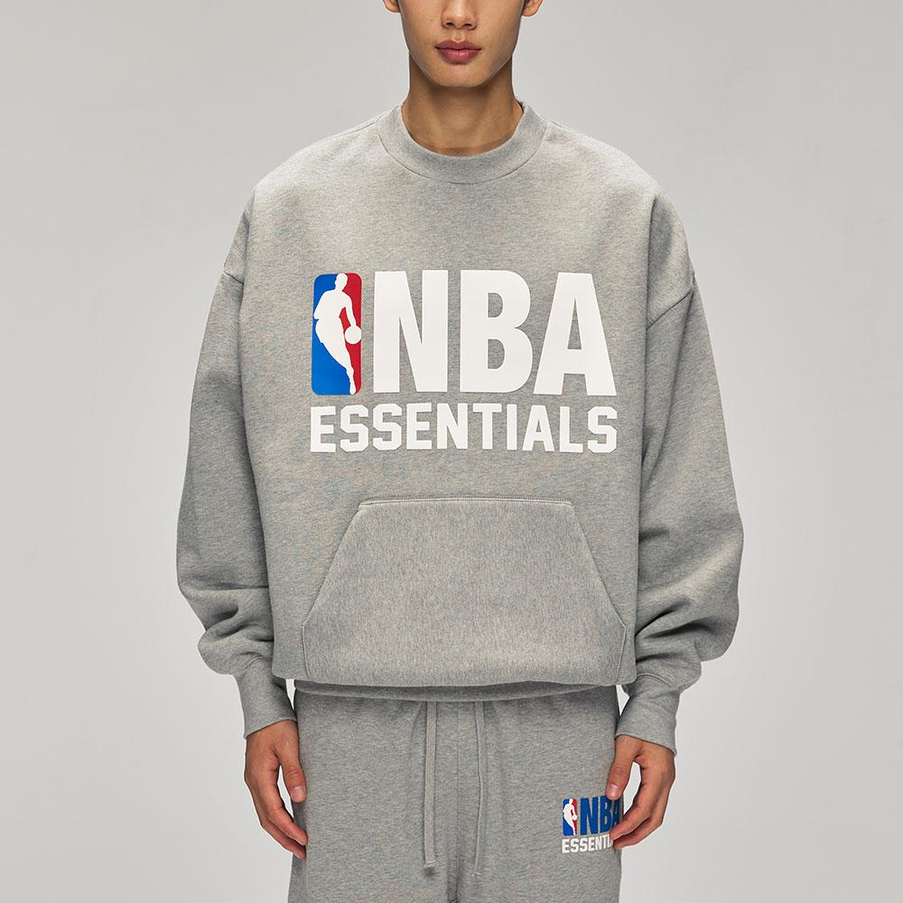 Fear of God Essentials x NBA Sports Fit Crewneck Concrete Heather Men Tops Grey 192NB256502F