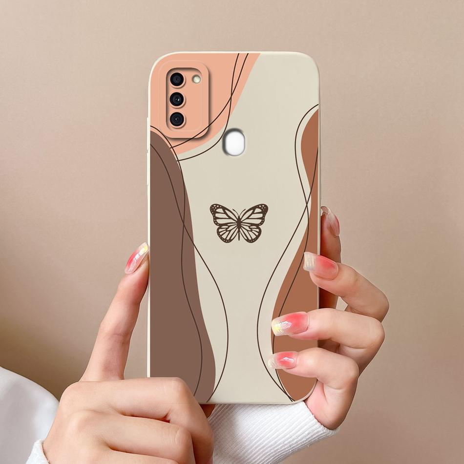 For Samsung A11 Phone Case Cute Butterfly Soft Liquid Silicone Camera Protection Back Cover For Galaxy A 11 Funda Capa Protector