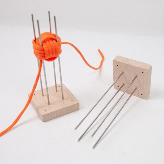 Wooden Monkey Fist Jig Portable Rope Knot Jig Knotters Craft Base Monkey Fist Knot Maker for Rope Projects Keychains Backpack Charms Craft