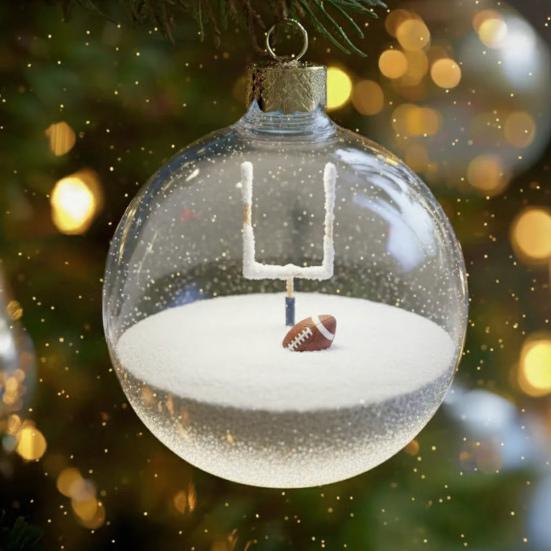 Sportovní míče Vánoční ozdoby 3D Ozdoba sněhová koule se sportovními mikroscénami Průhledná plastová závěsná koule na vánoční stromek Domácí dekorace