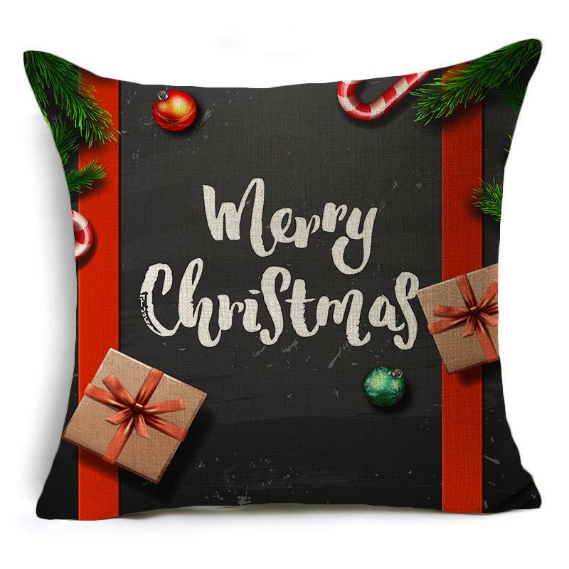 New Year Christmas Gift Elk Letter Sofa Cushion Linen Pillow Car Pillow Cover Premium Durable Quality Useful Practical