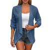 Women's Fashion Solid Color Casual Cardigan Long Sleeve Mid-Button Tops Coat