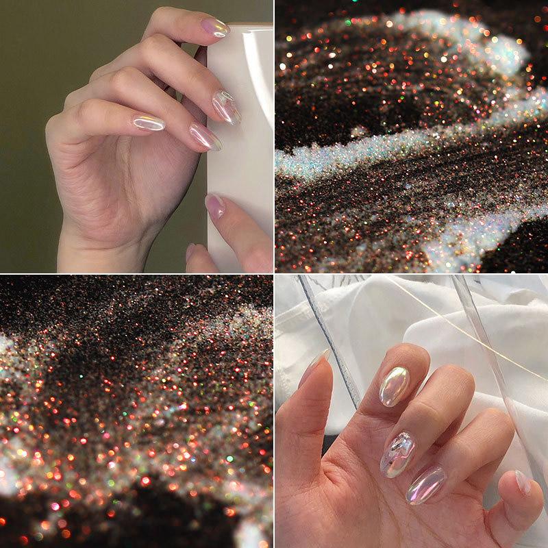 1 Box Holographic Laser Nail Glitter Powder Mirror Chameleon Nail Art Dust Shining Chrome Pigments Nail Art Decorations