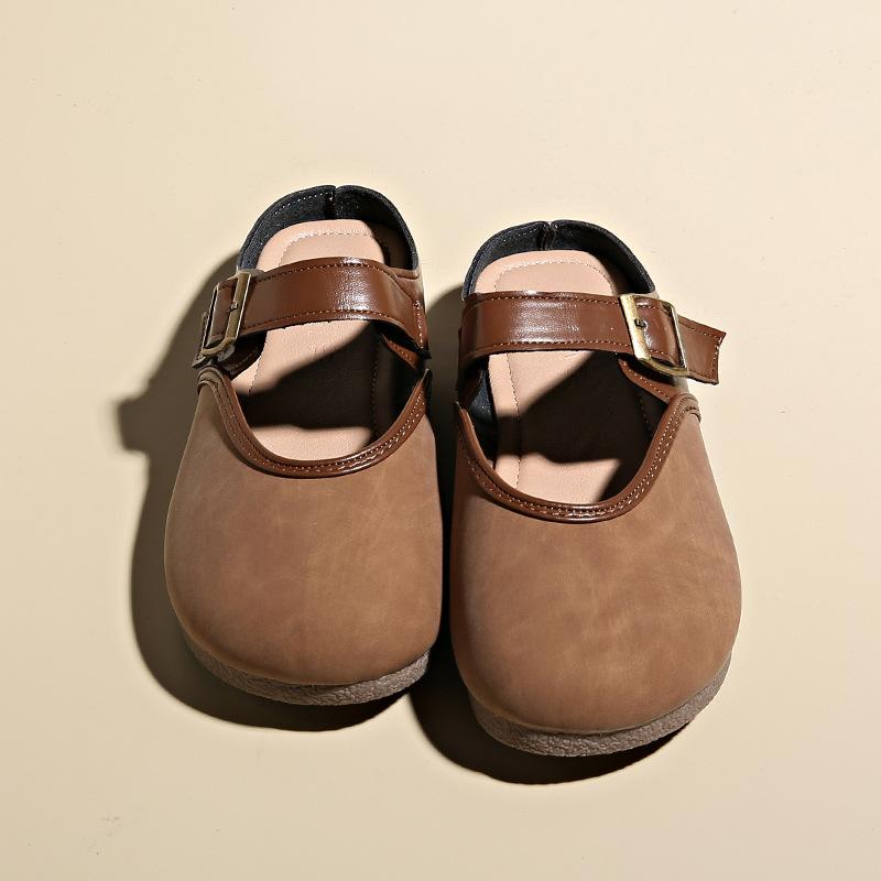 

Baotou half-drag women s soft summer new flat bottom outer wear versatile with skirt slippers 35 коричневий