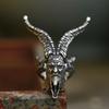 BEIER 2024 Neuer Einzigartiger Design Edelstahl Totenkopf Satan Widderhörner Ring Dämon Schwer Hohe Qualität Gothic Punk Schmuck Großhandel