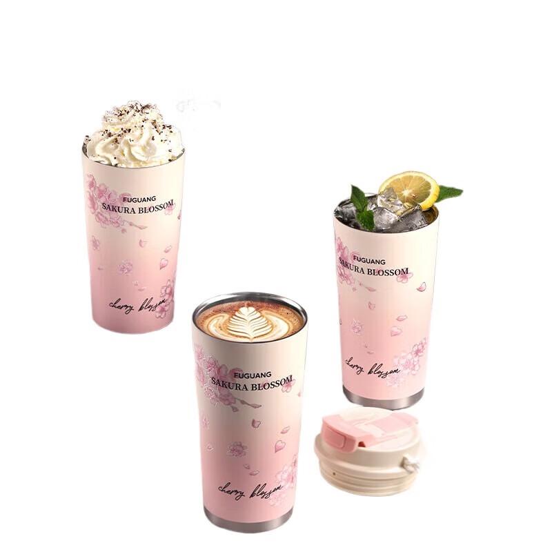 Fuguang 316L Stainless Steel Insulated Coffee Mug with Straw