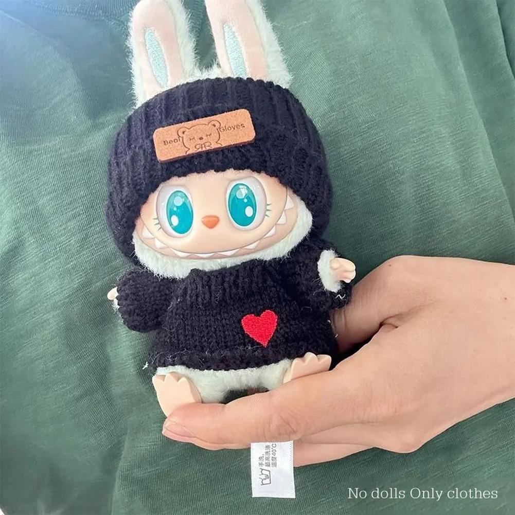 For 15-17cm V1v2 Labubu Clothes Outfit Sitting Clothes Cute Sweater Hat Outfit Accessories Fashion Dolls Accessories No Dolls