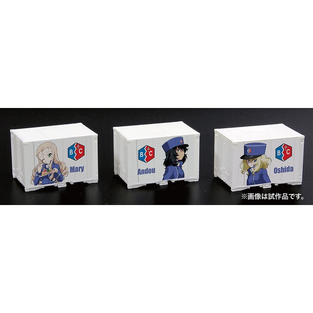 Girls Panzer Final Chapter N Gauge Mini Character Container Set of 3 BC Jiyu Gakuen & (12ft)