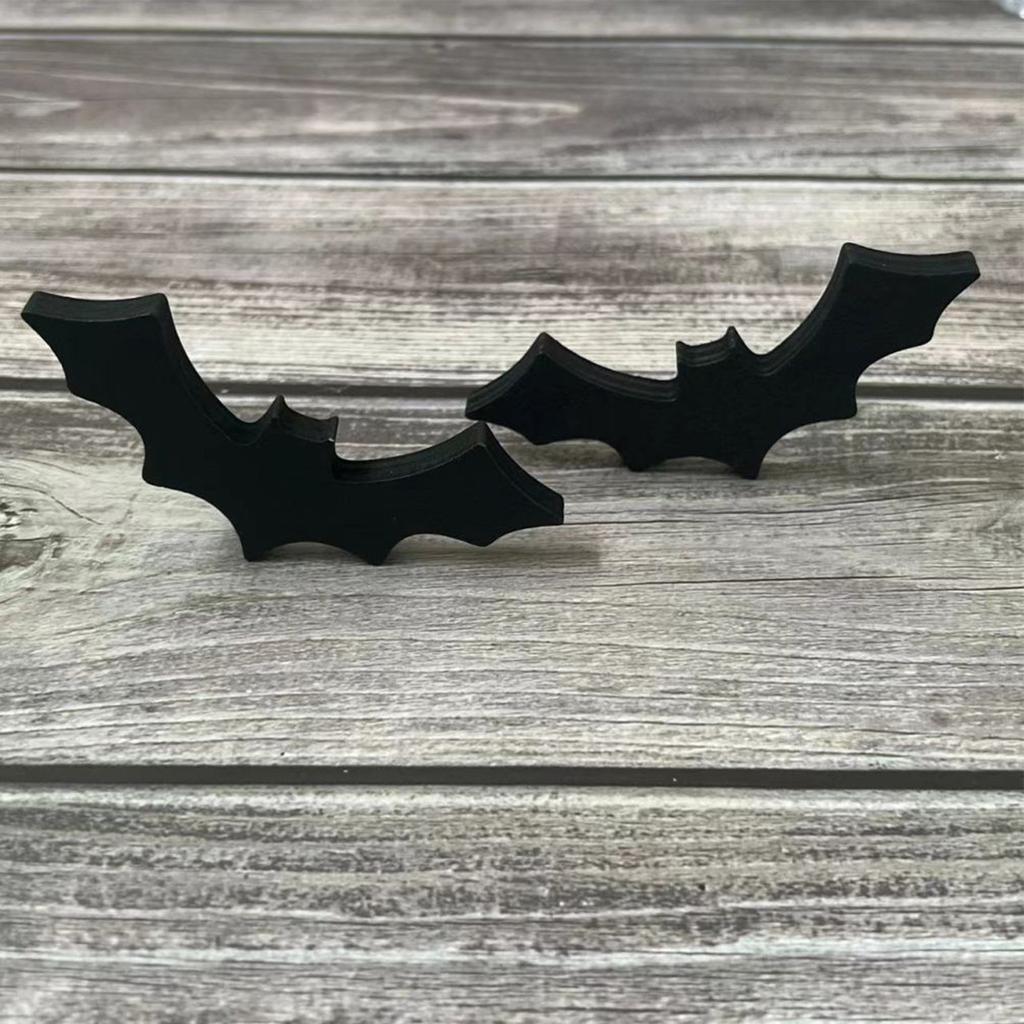 2025 Halloween Black Wooden Ornament Party Halloween Atmosphere Home Decoration Bat Ornament Crafts