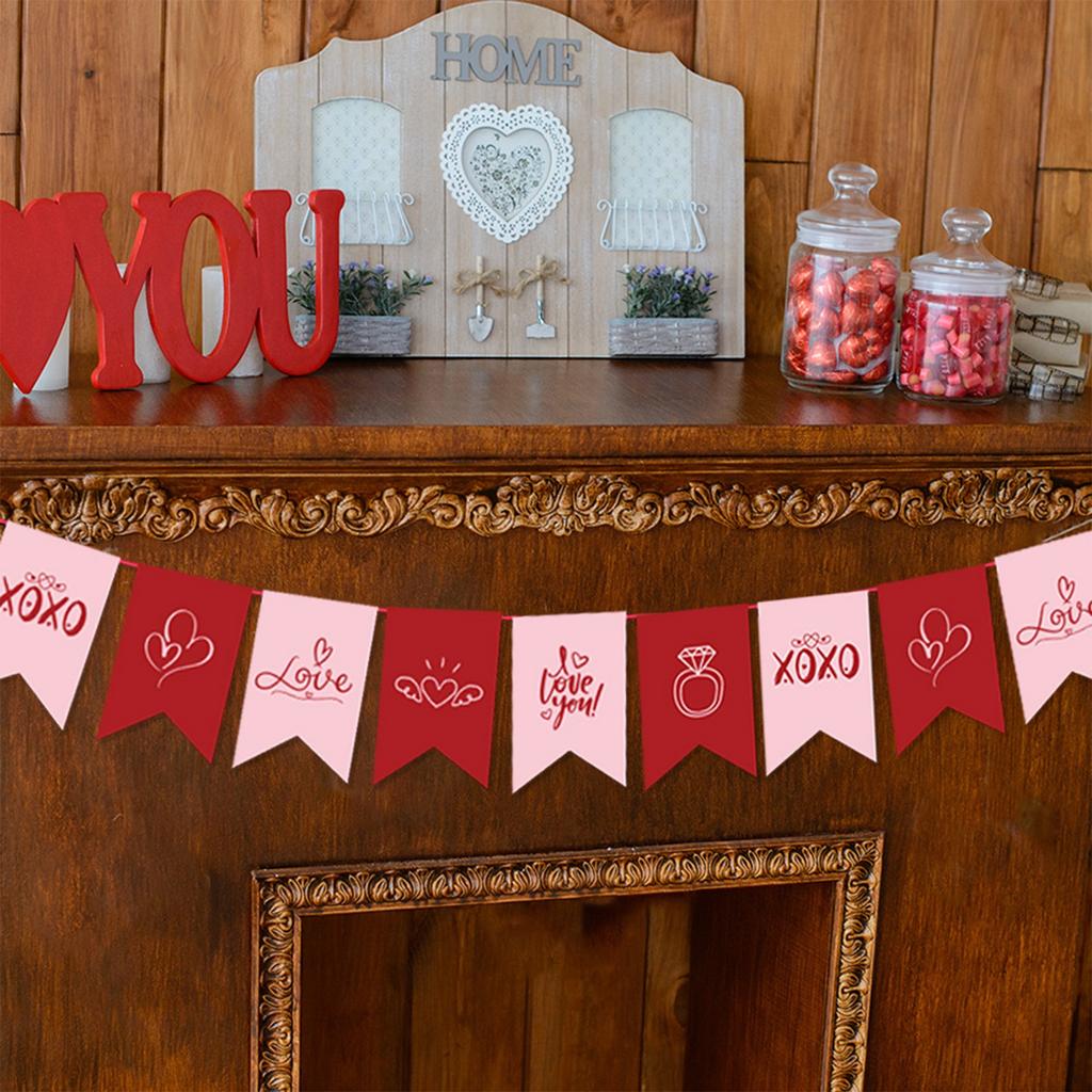 Fishtail Paper Bunting Valentine Decoration Hanging Ornament For Anniversary Wedding Valentine Celebration Home Decoration