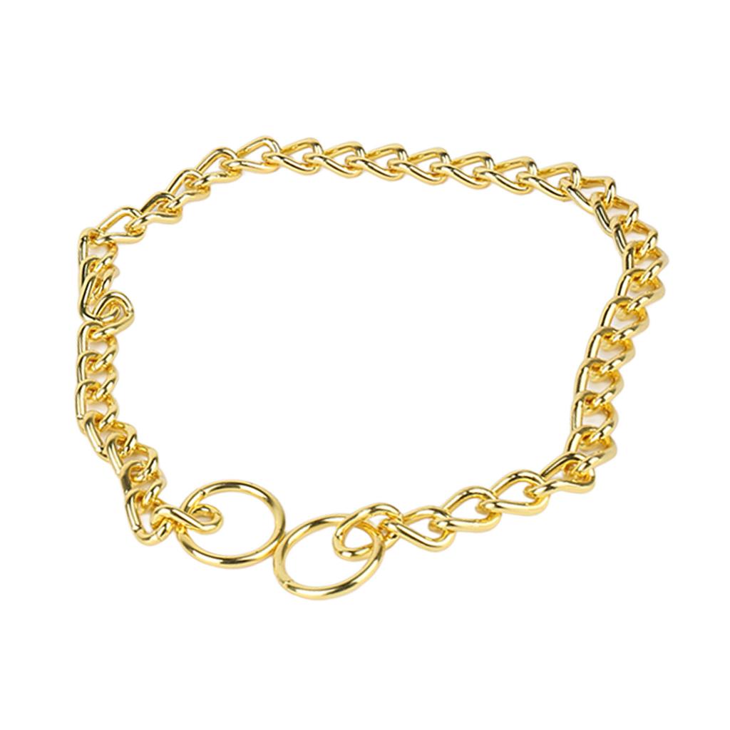 Pet Chain Necklace Gold Color Fashion Decorative Durable Pet Chain Collar for Dogs Cats 0.25x50cm /