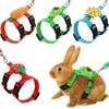 Rabbit Lead Rope Kit Polyester Adjustable Harness Belt Suitable for Small Animals Outdoor Walking with Safe Buckle Bunny Costume