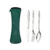 3pcs/set Dinnerware Portable Printed Stainless Steel Spoon Fork Steak Knife Set Travel Cutlery Table