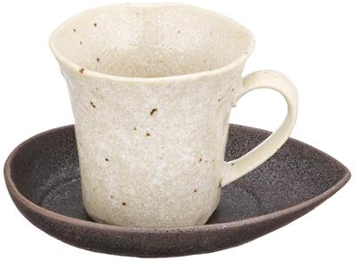 Mino Ware Cup & Saucer Coffee Bowl Dish Approx. 180ml Microwave and Dishwasher Safe Sand Dune Made In Japan 132-8028