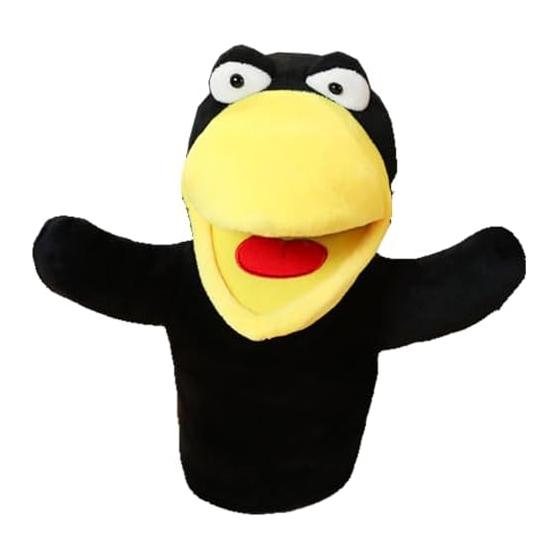 Hand puppet puppet doll stuffed toy with moving mouth (crow)