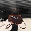 Portable Casual Simple Personalized Bow Women's Bag New Fashion Shoulder Messenger Small Square Bag