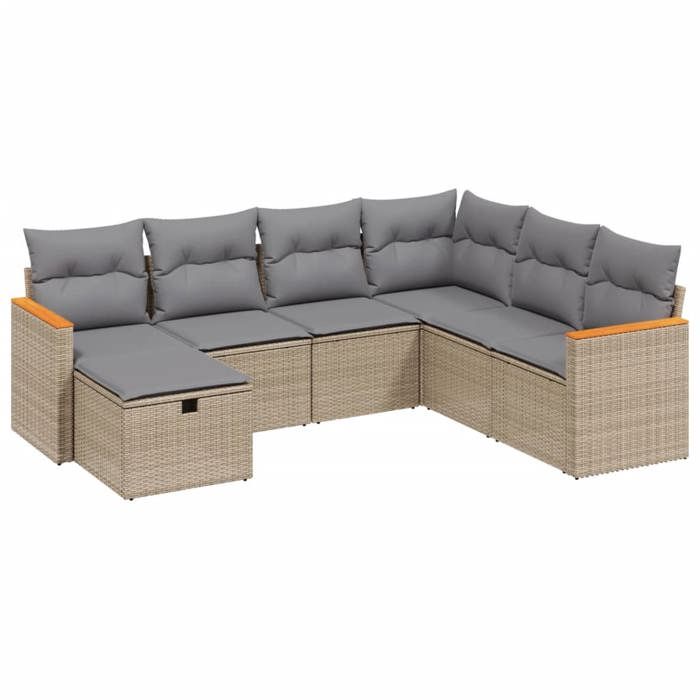 VidaXL Garden Lounge Set with Cushions 7 Pcs, Patio Sofas, Patio Furniture Set, Outdoor Furniture, Mix 3265329