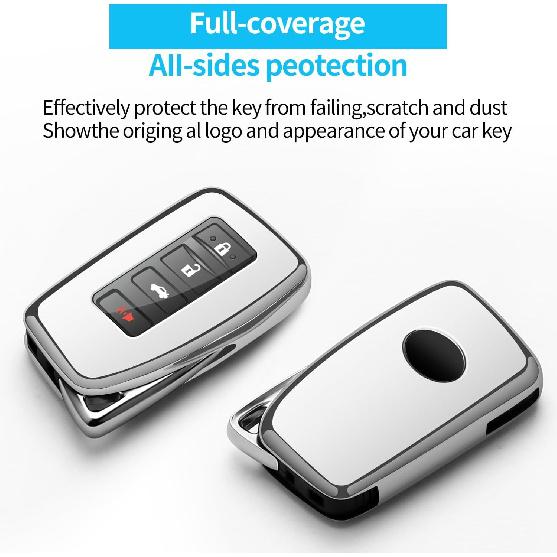 Tukellen for Lexus Key Fob Cover Premium Soft TPU Full Protection Key Shell Key Case Compatible with Lexus ES is GS NX LS RX RC 300h 350 200t 250 300