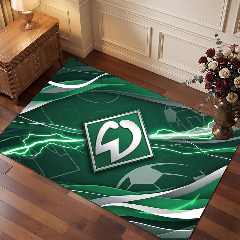Werder Bremen Fußball Print Kristall-Samt Teppich, Bequemer Wasserabsorbierender Rutschfester Innenboden Teppich