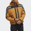 adidas Logo Stripe Print Stand Collar Retro Sports Jacket Men’s Maize Brown HE9910