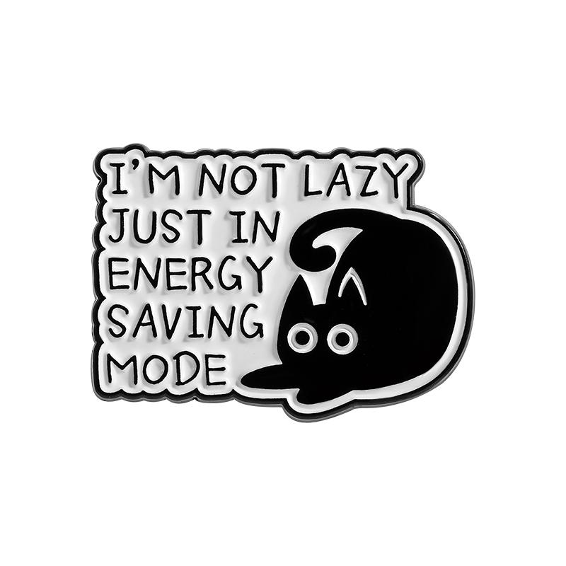 

Sorry I Can t Go I m An Inside Cat Enamel Pin Cartoon Cute Big Eyes Black Kitten Brooches Lapel Badge Jewelry Gifts For Friends