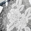 White Handmade Beaded Sequins Three-Dimensional Flower Applique Clothing Dress Wedding Decoration Cloth Sticker Accessories